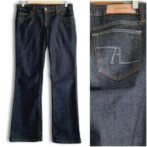 ZARA Bootcut Leg Rhinestone Pocket Jeans Mid-Rise Blue Denim Sz 8